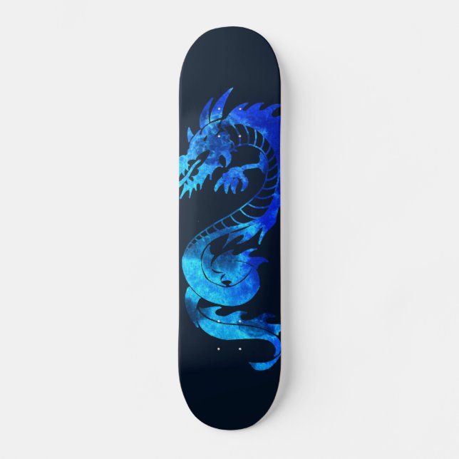 Blue Ice Dragon Tattoo Skateboard (Front)