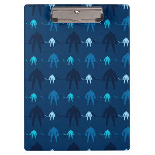 Blue Ice Hockey Player Pattern Clipboard