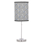Blue Ice Hockey Stick Pattern Table Lamp (Back)