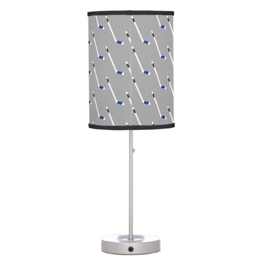 Blue Ice Hockey Stick Pattern Table Lamp (Back)