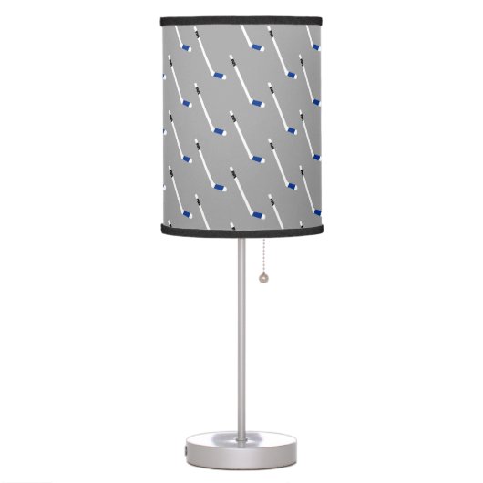 Blue Ice Hockey Stick Pattern Table Lamp (Left)