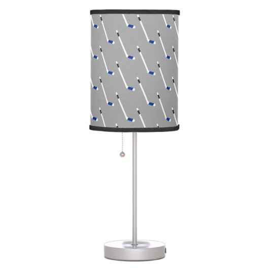 Blue Ice Hockey Stick Pattern Table Lamp (Right)