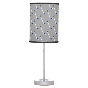 Blue Ice Hockey Stick Pattern Table Lamp