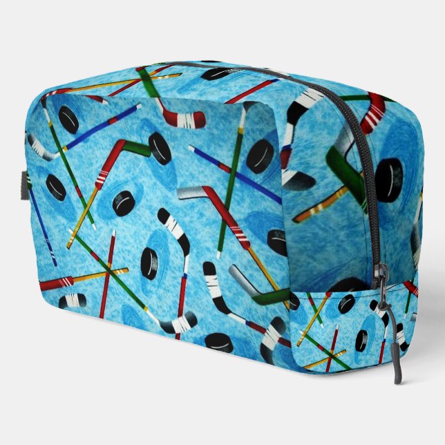 Blue Ice Hockey Theme Dopp Kit (Right Corner)