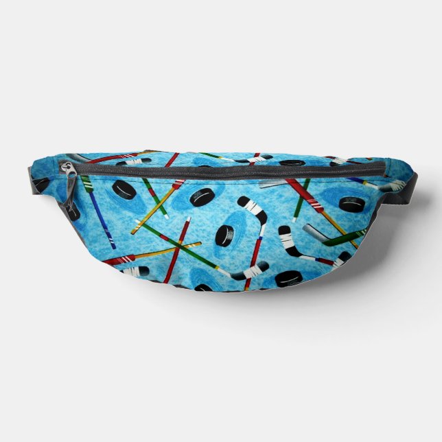 Blue Ice Hockey Theme Fanny Pack (Lay Down)