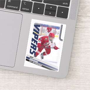 Blue Ice Hockey Trading Card Sticker