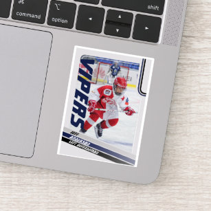 Blue Ice Hockey Trading Card Sticker