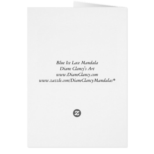 Blue Ice Lace Mandala, Abstract Cyan (Back)