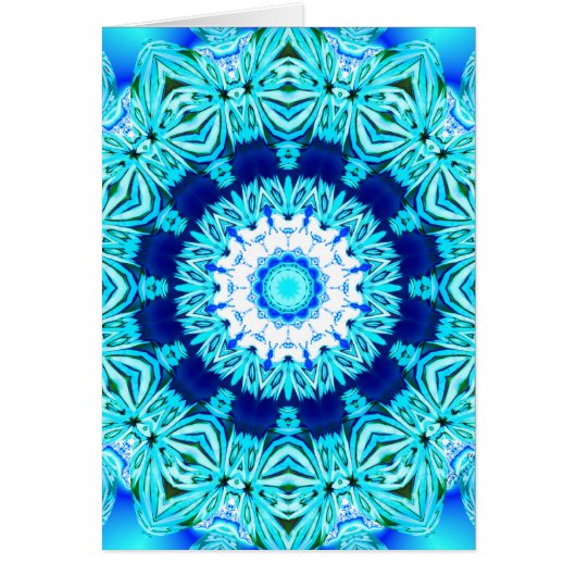 Blue Ice Lace Mandala, Abstract Cyan (Front)