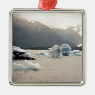 Blue Ice Metal Ornament