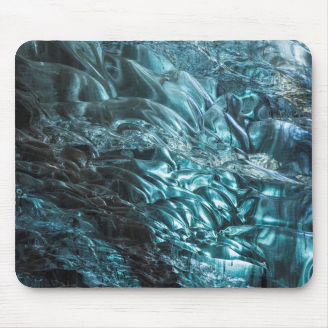 Blue ice of an ice cave, Iceland Mouse Pad (Front)