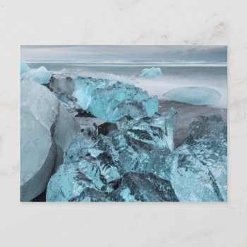 Blue Ice On Beach Seascape  Iceland Postcard by tothebeach at Zazzle