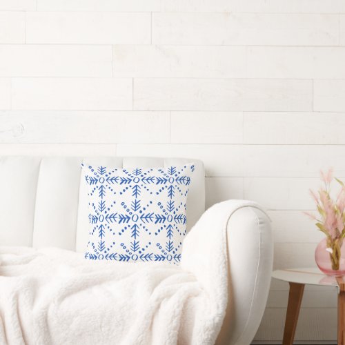 Blue Ice Pattern Throw Pillow