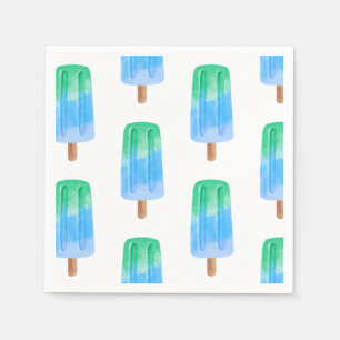 Blue Ice Pops Boy Birthday Napkins