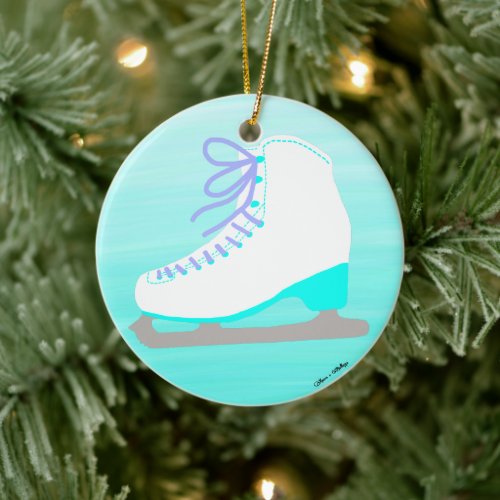 Blue Ice Skates Cute Home Ornament