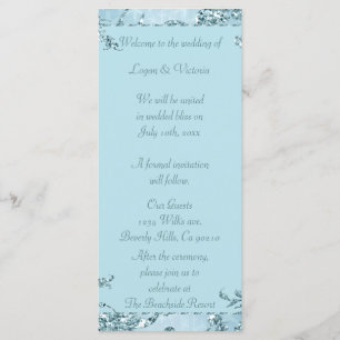 Blue Ice Sparkle Wonderland Wedding Program
