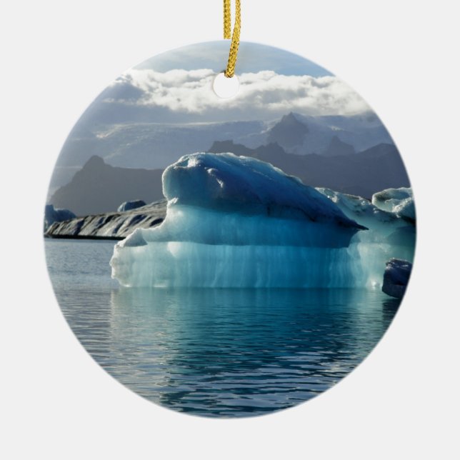 Blue iceberg ceramic ornament (Front)