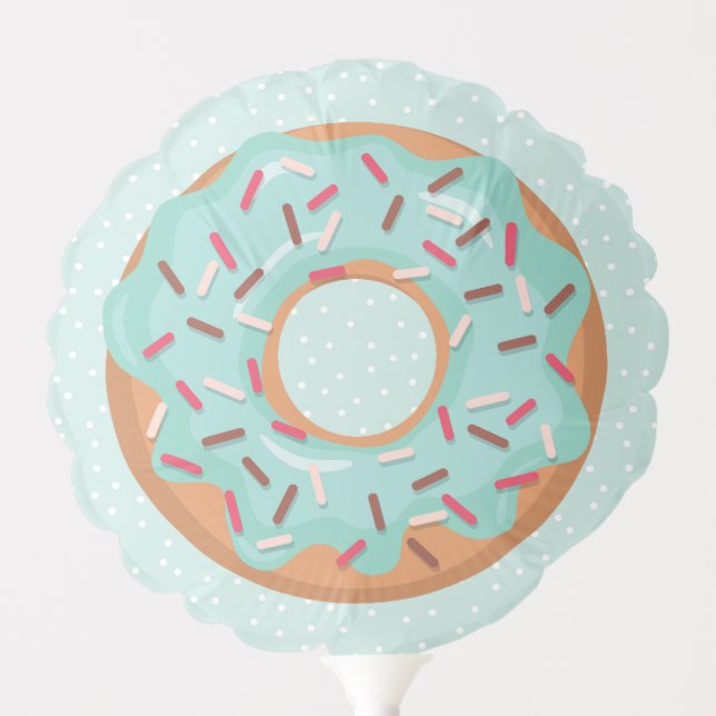 Blue Iced Donuts With Sprinkles Birthday Party Balloon (Front)