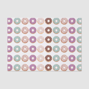 Blue Iced Donuts With Sprinkles Pattern Party Tissue Paper