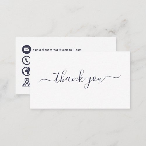 Blue icons thank you enclosure card