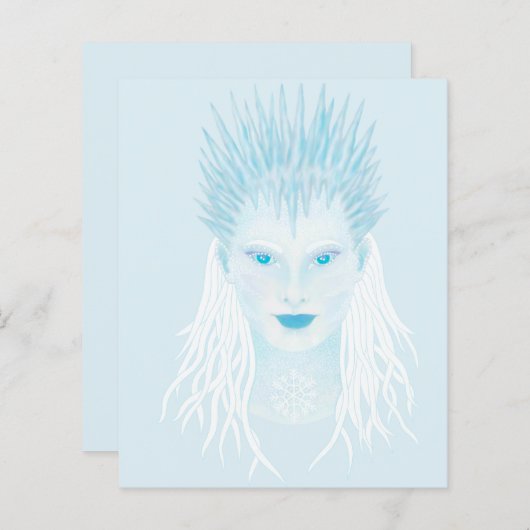 Blue icy winter queen with icicle crown (Front/Back)