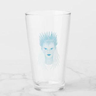 Blue icy winter queen with icicle crown glass