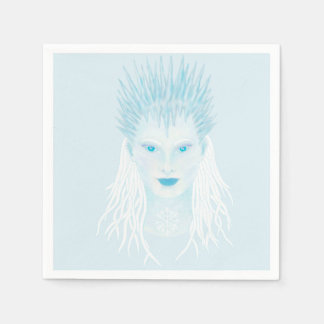 Blue icy winter queen with icicle crown napkins