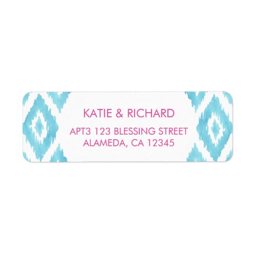 Blue Ikat Label