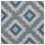 Blue Ikat Pattern Diamond Tribal Print Editable Fabric