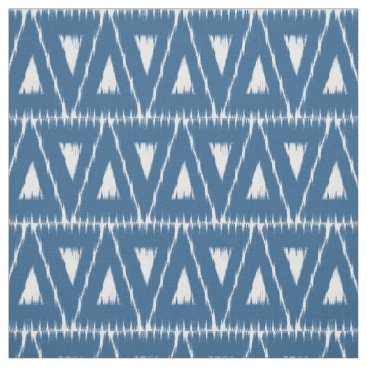 Blue Ikat Triangles pattern fabric