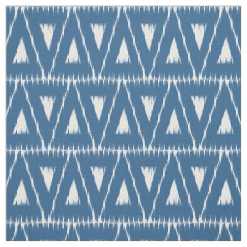 Blue Ikat Triangles pattern fabric