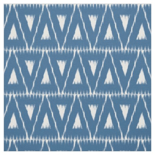Blue Ikat Triangles pattern fabric