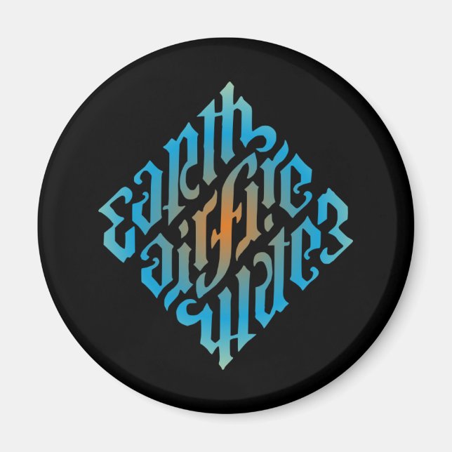 Blue Illuminati Elements Symbol Magnet (Front)