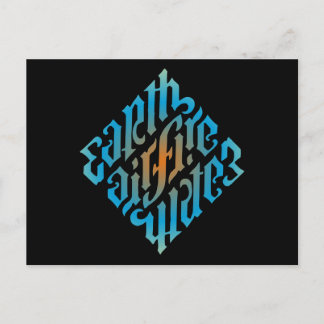 Blue Illuminati Elements Symbol Postcard