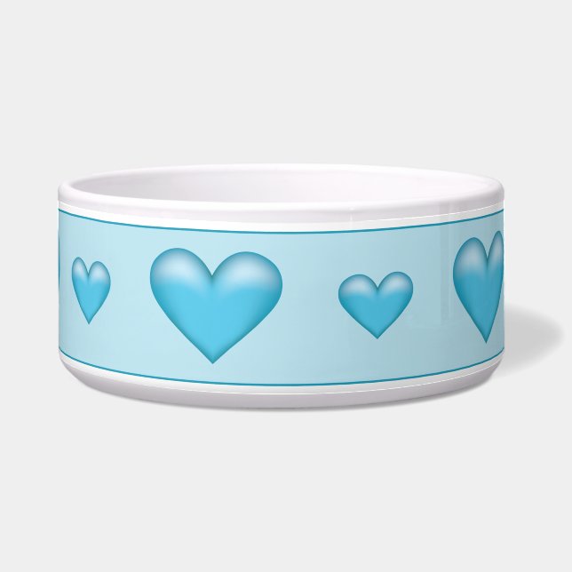 Blue Illustrated Hearts Bowl (Front)