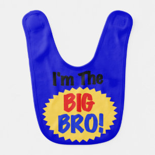 Blue I'm the Big Bro Bib