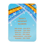 Blue Important Phone Numbers Magnet at Zazzle