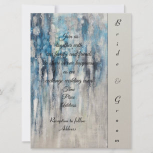 Blue Impression Wedding  Invitation