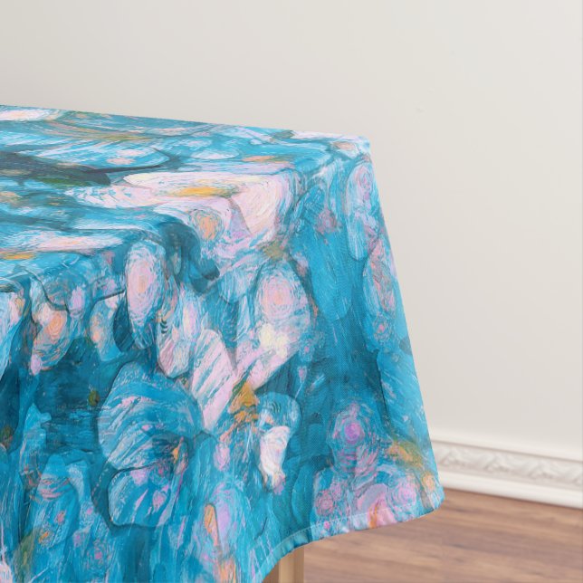 Blue Impressionism Flowers  Tablecloth (In Situ)