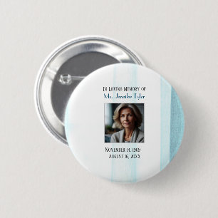 Blue In Loving Memory Funeral Memorial Keepsake Button