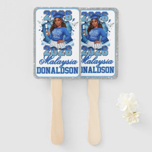 Blue In My Grad Era Black Girl 2026 Graduation Hand Fan