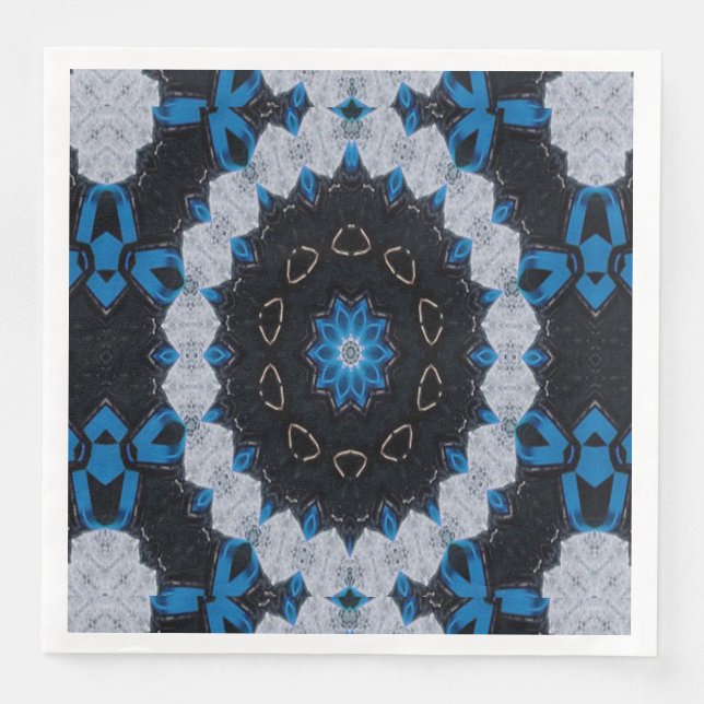 Blue in the morning and night paper dinner napkins (Front)