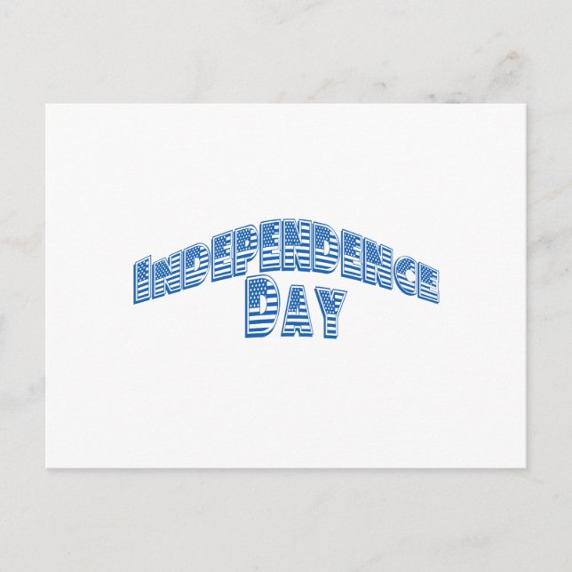 Blue Independence Day Postcard (Front)