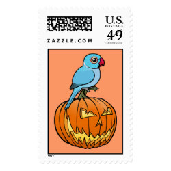 Blue Indian Ringneck Halloween Large Stamp 2.5