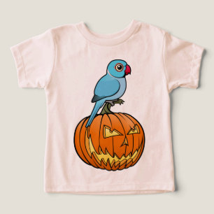 Blue Indian Ringneck on Pumpkin Halloween Toddler T-shirt