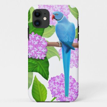 Blue Indian Ringneck Parakeet Iphone Case by TheCasePlace at Zazzle