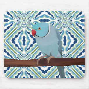 Blue Indian Ringneck Parakeet Mouse Pad