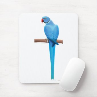 Blue Indian Ringneck Parrakeet Mousepad | Zazzle