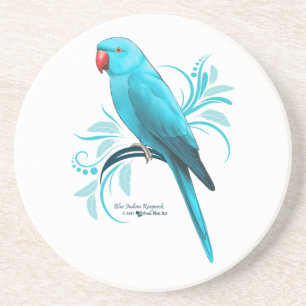 Blue Indian Ringneck Parrot Coaster