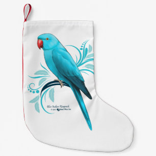 Blue Indian Ringneck parrot Small Christmas Stocking